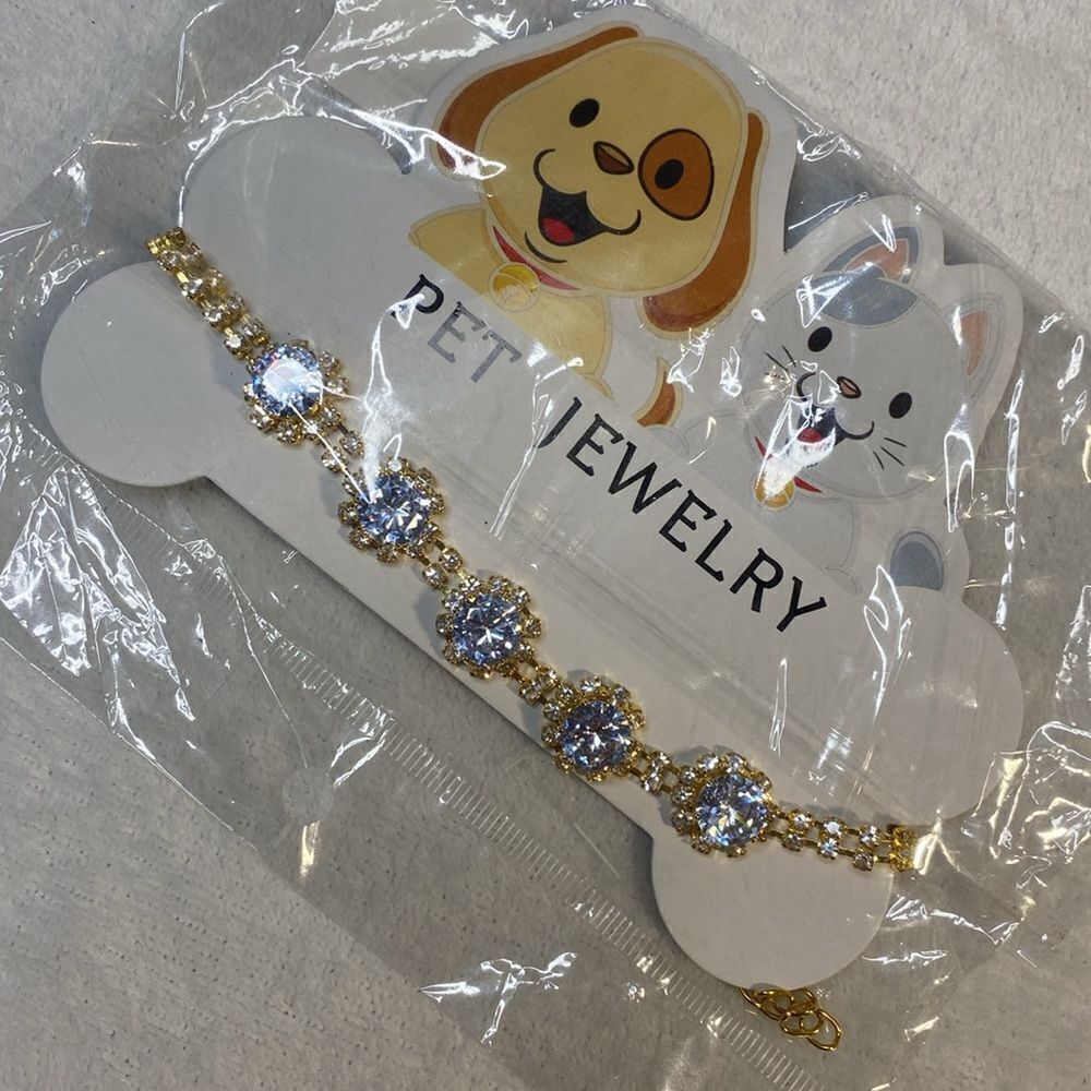 Rhinestone Jewel Fancy Dog Necklace Jewelry Collar - Picture 6 of 6